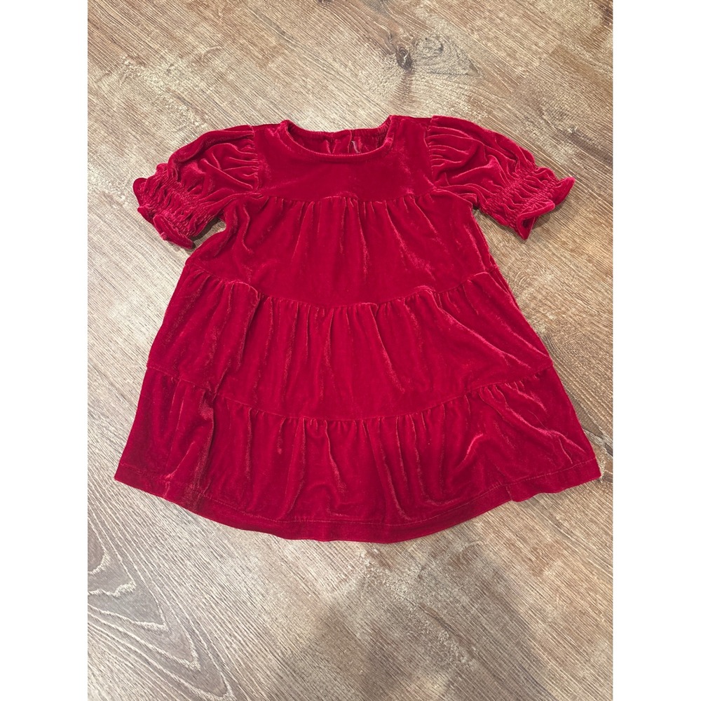 Baby Gap cranberry red velour holiday dress 2T girls